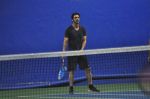 Arjun Rampal snapped playing tennis in Mumbai on 12th July 2016